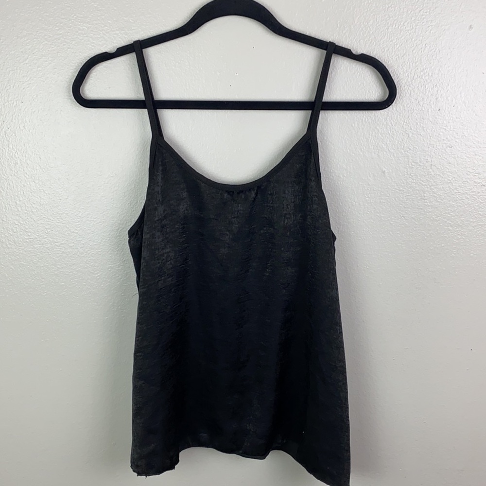 Cozy Rozy | Black Satin Cami Pajama Top L